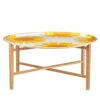 Marimekko Auringonkukka White / Yellow / Orange Large Round Tray -Artful Dining marimekko auringonkukka white yellow orange large round tray 24
