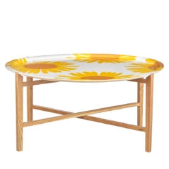 Marimekko Auringonkukka White / Yellow / Orange Large Round Tray