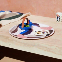 Marimekko Berry Green / Wine / Blue Large Serving Tray -Artful Dining marimekko berry green wine blue large serving tray 45