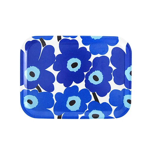Marimekko Blue Unikko Small Tray 3 Marimekko Blue Unikko Small Tray