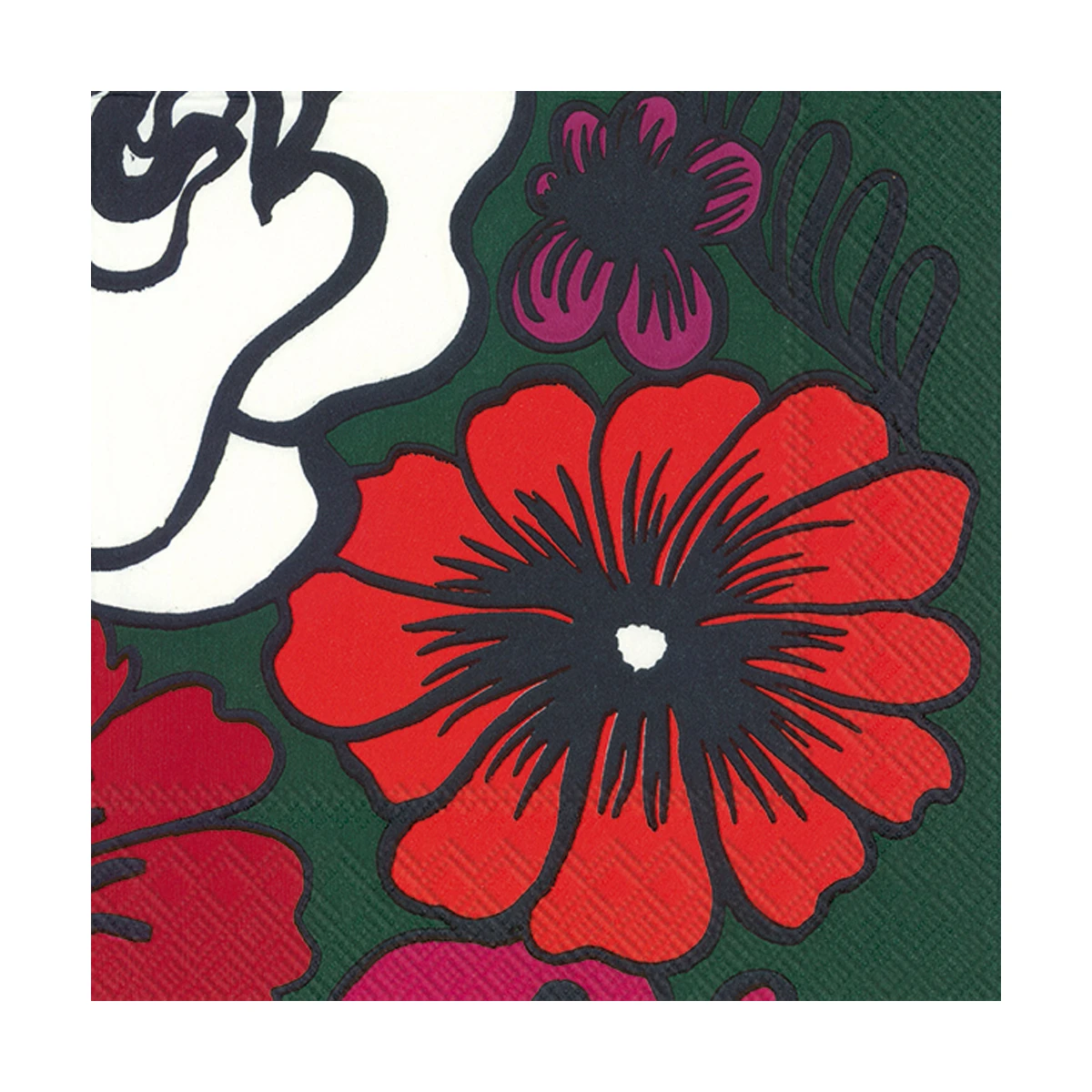 Marimekko Elakoon Elama Green / Red Lunch Napkins 3 Marimekko Elakoon Elama Green / Red Lunch Napkins