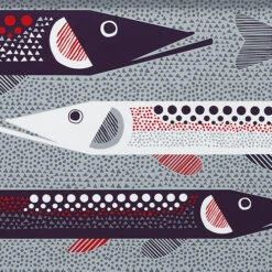 Marimekko Hauki Grey / Plum / Red Large Tray