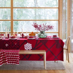 Marimekko Hortensie Red Tablecloth -Artful Dining marimekko hortensie red tablecloth 66