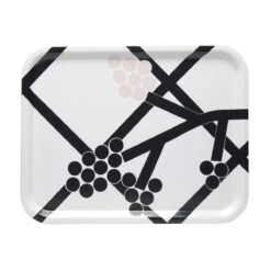 Marimekko Hortensie White / Black / Pink Large Tray