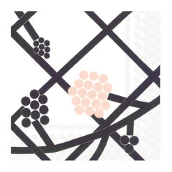 Marimekko Hortensie White/Black/Pink Lunch Napkins