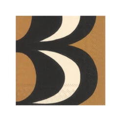 Marimekko Kaivo Beige / Black / Ivory Cocktail Napkins
