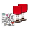 Marimekko Glass Goblet & Cocktail Napkins Gift Set 2 Marimekko Glass Goblet & Cocktail Napkins Gift Set -Artful Dining marimekko kippis cocktail napkins glass goblet gift set 27