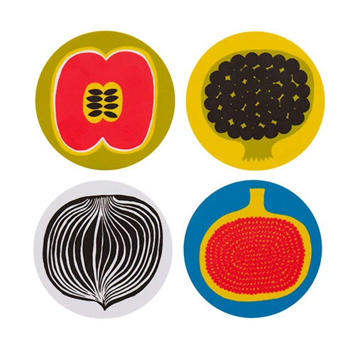 Marimekko Kompotti Coasters - Set Of 4 2 Marimekko Kompotti Coasters - Set Of 4