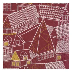 Marimekko Kujiila Maroon / Gold Lunch Napkins