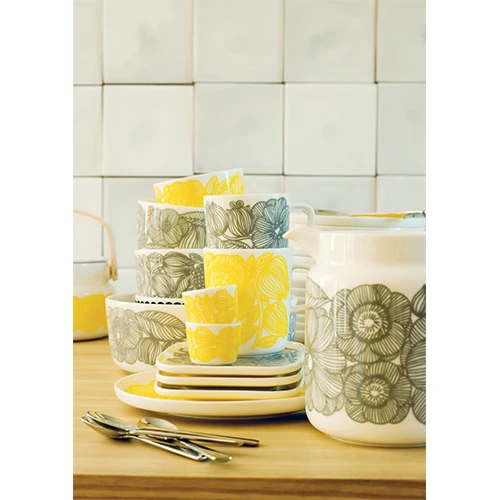 Marimekko Geranium White/Yellow Egg Cup Set 3 Marimekko Geranium White/Yellow Egg Cup Set