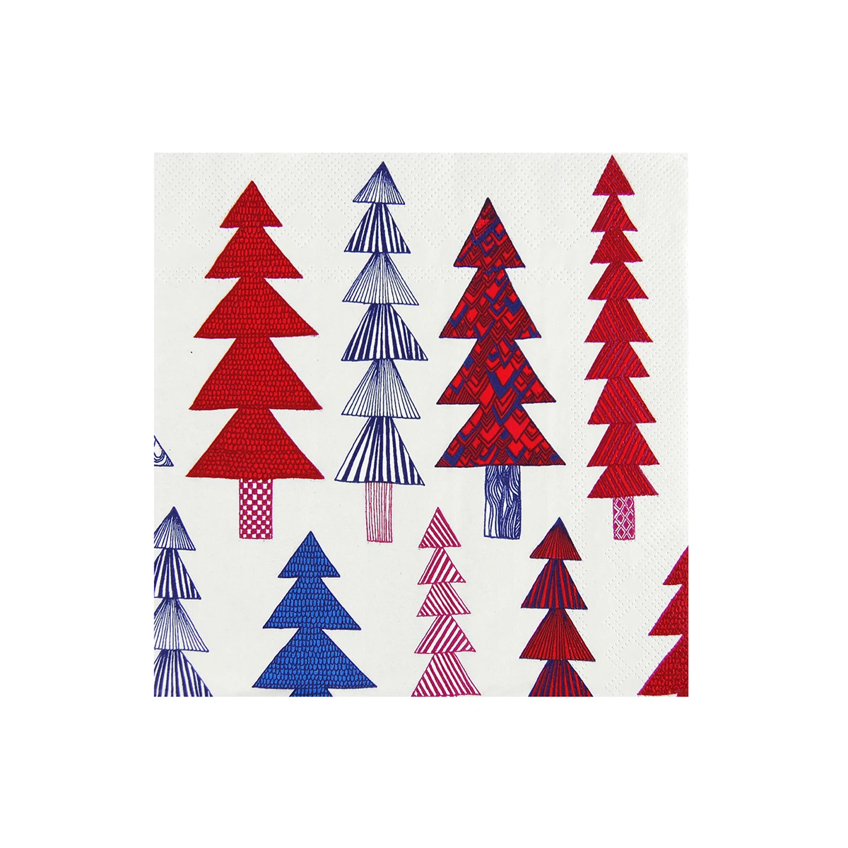 Marimekko Kuusikossa Blue/Red Cocktail Napkins 3 Marimekko Kuusikossa Blue/Red Cocktail Napkins