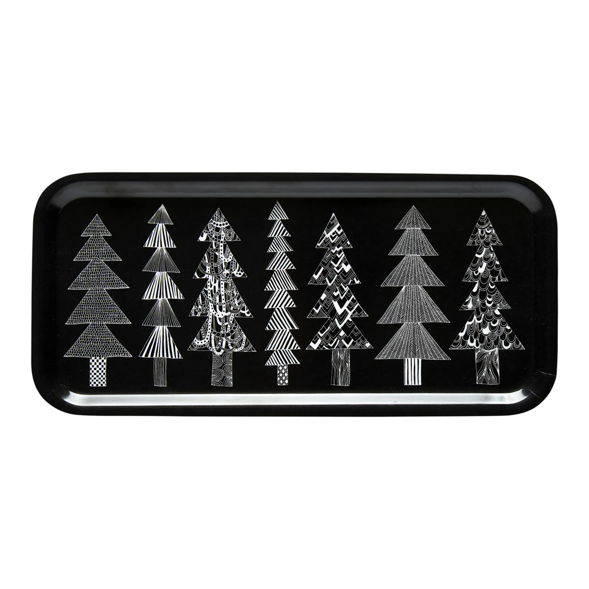 Marimekko Kuusikossa Black / White Tray 3 Marimekko Kuusikossa Black / White Tray