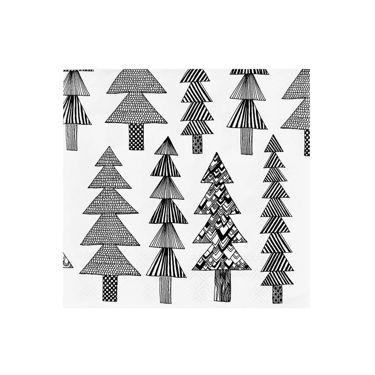 Marimekko Kuusikossa White/Black Cocktail Napkins 3 Marimekko Kuusikossa White/Black Cocktail Napkins