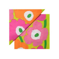 Marimekko Lime / Pink / Orange Unikko Cocktail Napkins