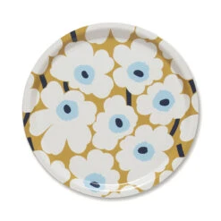 Marimekko Mini Unikko Beige / Blue Round Tray