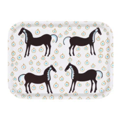 Marimekko Musta Tamma White / Brown / Blue Tray