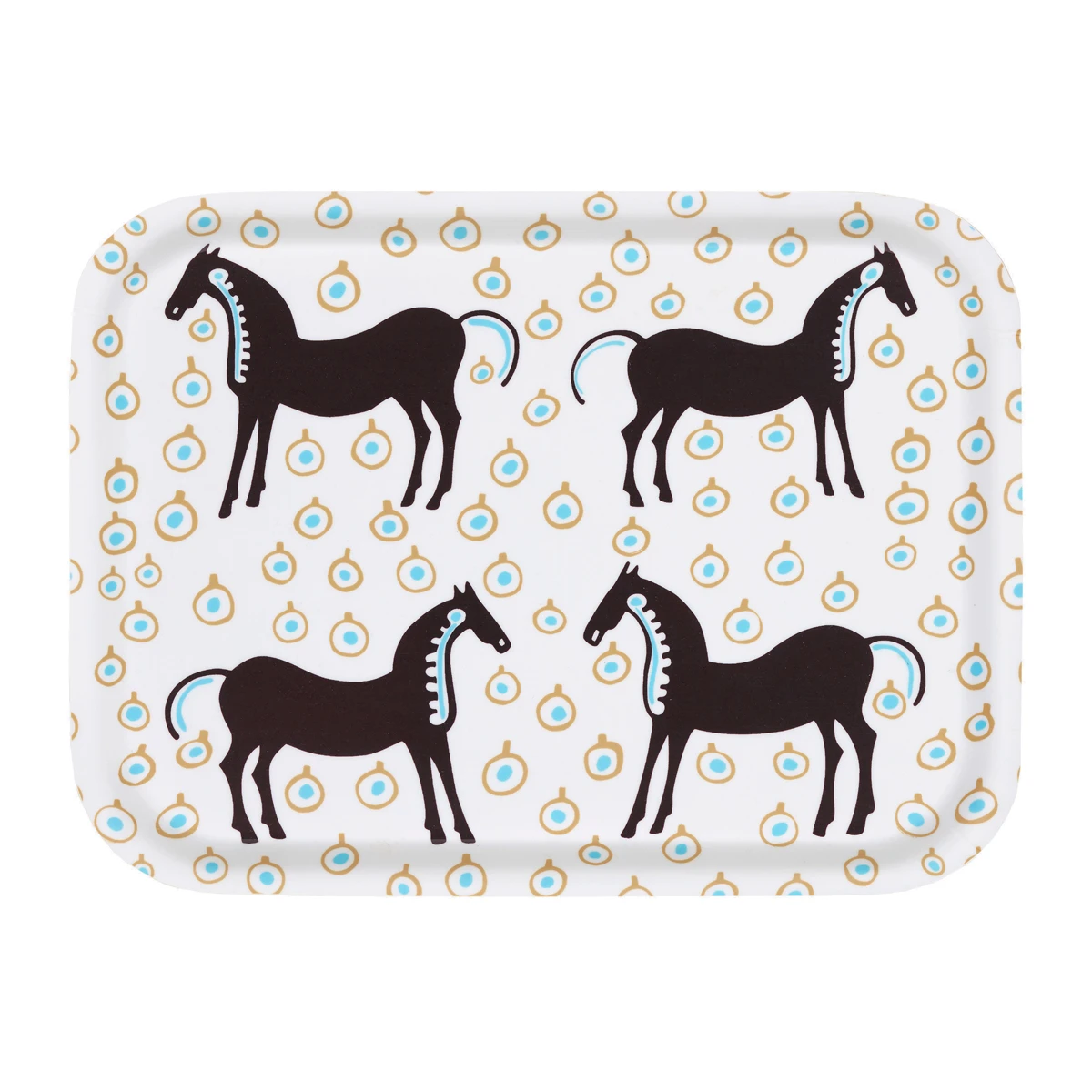 Marimekko Musta Tamma White / Brown / Blue Tray 3 Marimekko Musta Tamma White / Brown / Blue Tray