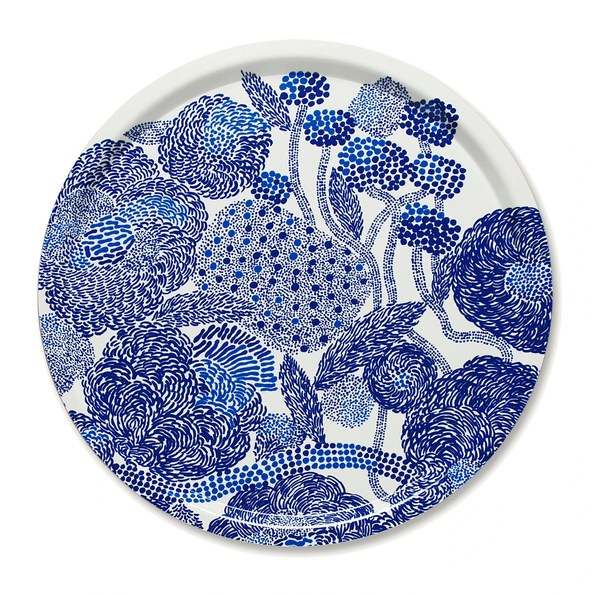 Marimekko Mynsteri Blue Large Round Tray 4 Marimekko Mynsteri Blue Large Round Tray - Image 2