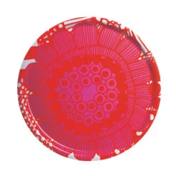 Marimekko Red Siirtolapuutarha Round Tray