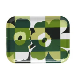 Marimekko Ruutu-Unikko Green Small Tray