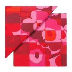 Marimekko Ruutu-Unikko Red Lunch Napkins
