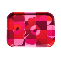 Marimekko Ruutu-Unikko Red / Pink Small Tray