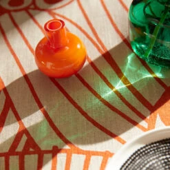 Marimekko Siirtolapuutarha Beige / Orange Tablecloth -Artful Dining marimekko siirtolapuutarha beige orange tablecloth 61