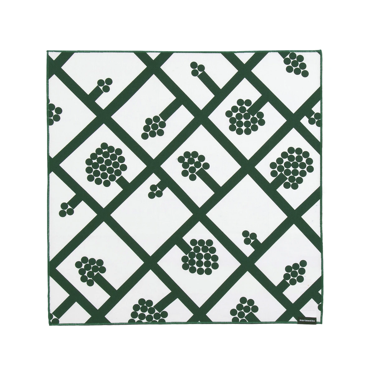 Marimekko Spaljé White/Green Cotton Napkin 4 Marimekko Spaljé White/Green Cotton Napkin - Image 2