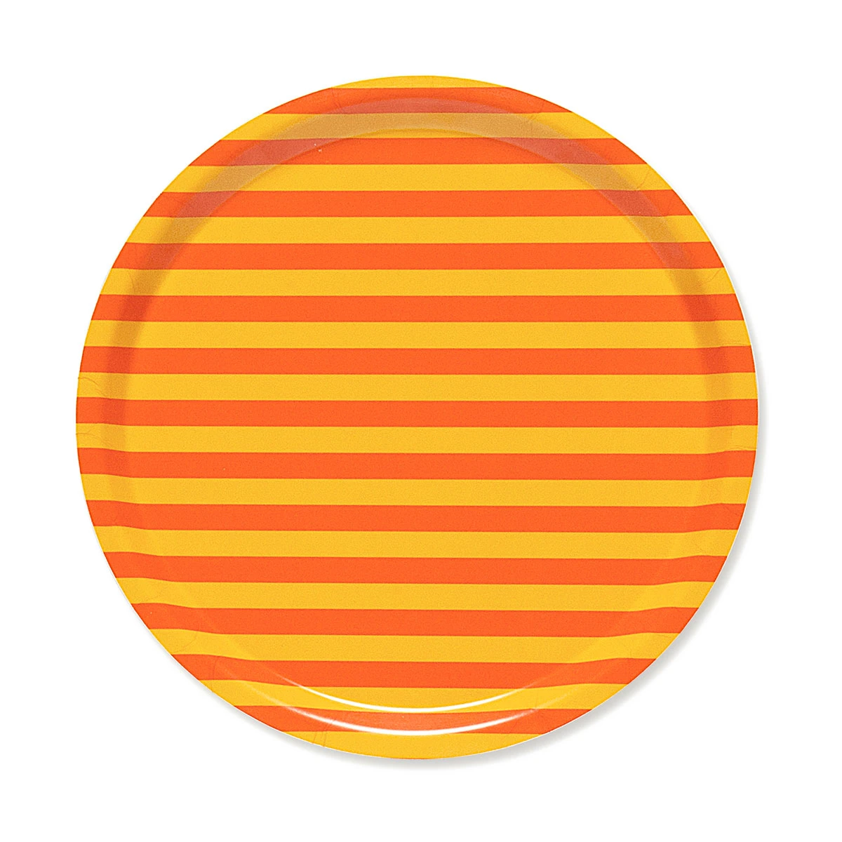 Marimekko Tasaraita Orange / Yellow Round Tray 3 Marimekko Tasaraita Orange / Yellow Round Tray
