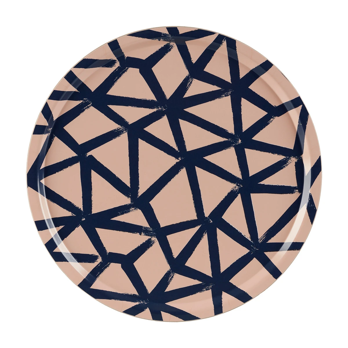 Marimekko Ukkospilvi Peach / Dark Blue Round Tray 3 Marimekko Ukkospilvi Peach / Dark Blue Round Tray