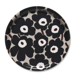 Marimekko Unikko Beige / Brown Round Tray