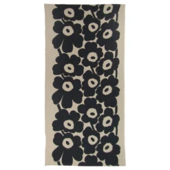 Marimekko Unikko Beige / Navy Linen Tablecloth -Artful Dining marimekko unikko beige navy linen tablecloth 44