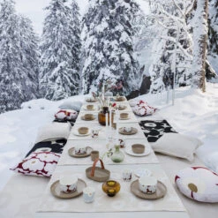 Marimekko Unikko Beige Woven Table Runner -Artful Dining marimekko unikko beige woven table runner 25