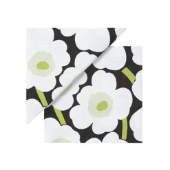 Marimekko Unikko Black/White/Green Cocktail Napkins