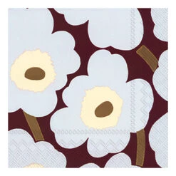 Marimekko Unikko Bordeaux / Grey Lunch Napkins