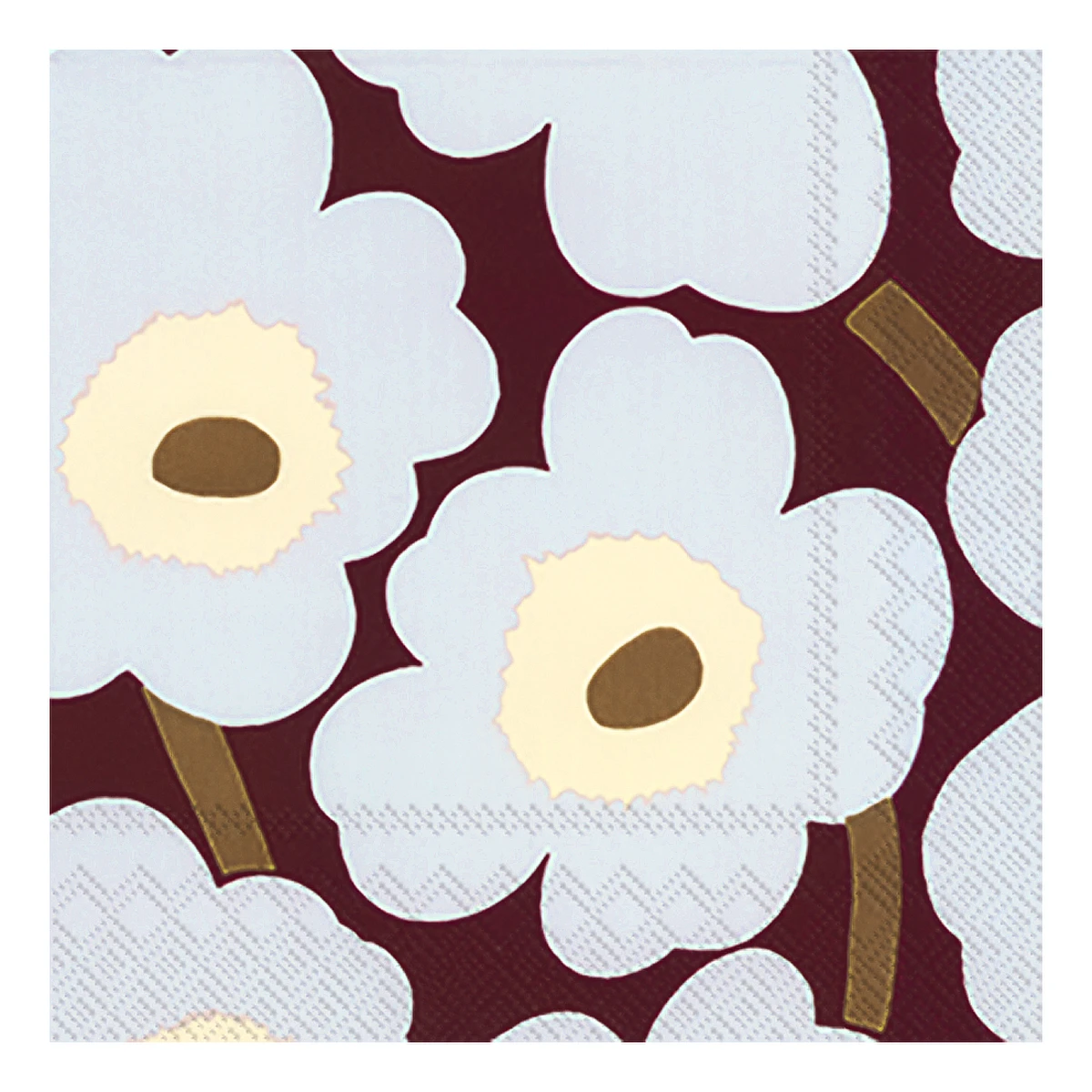 Marimekko Unikko Bordeaux / Grey Lunch Napkins 3 Marimekko Unikko Bordeaux / Grey Lunch Napkins