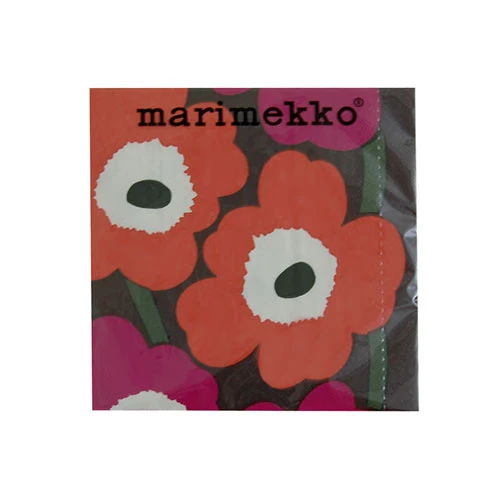 Marimekko Unikko Fuchsia/Orange Cocktail Napkins 3 Marimekko Unikko Fuchsia/Orange Cocktail Napkins