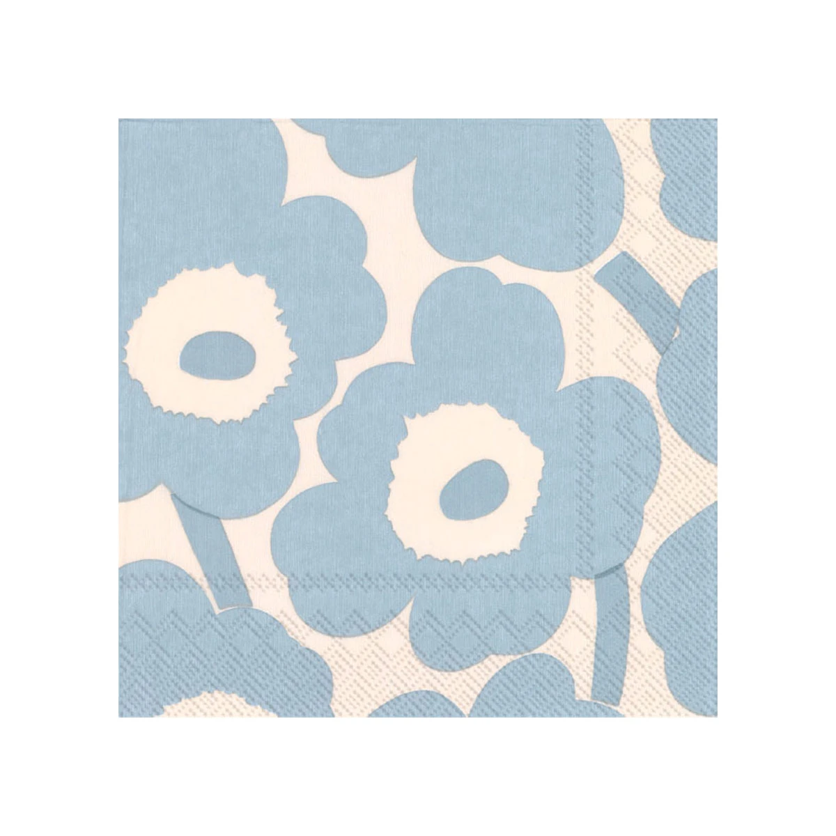 Marimekko Unikko Light Blue / Cream Cocktail Napkins 3 Marimekko Unikko Light Blue / Cream Cocktail Napkins