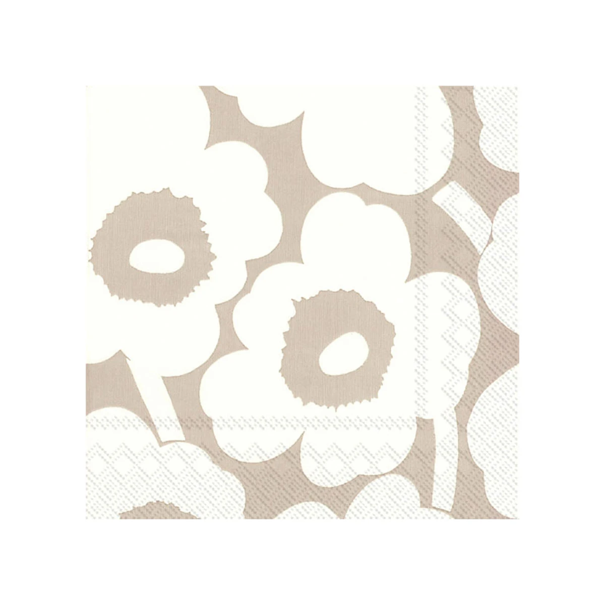 Marimekko Unikko Beige / Cream Cocktail Napkins 3 Marimekko Unikko Beige / Cream Cocktail Napkins
