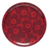Marimekko Unikko Red / Maroon Round Serving Tray -Artful Dining marimekko unikko red maroon serving tray 17