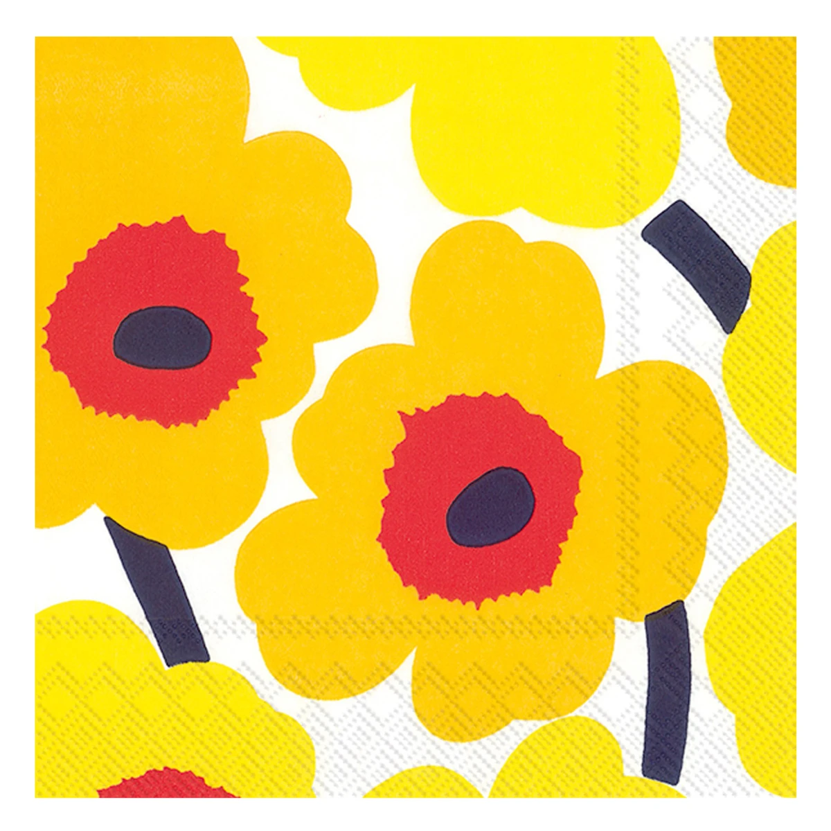 Marimekko Unikko Yellow Lunch Napkins 3 Marimekko Unikko Yellow Lunch Napkins