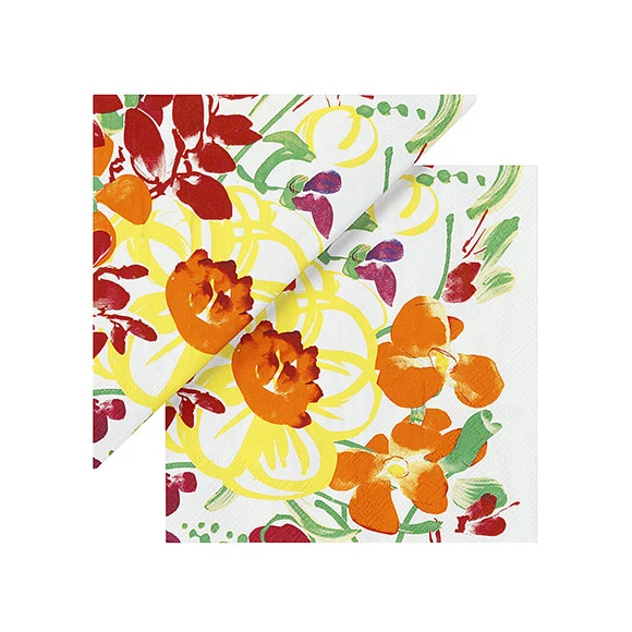 Marimekko Ursula White/Multi Cocktail Napkins 3 Marimekko Ursula White/Multi Cocktail Napkins