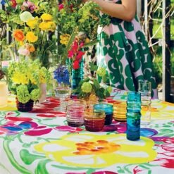 Marimekko Ursula White/Multi Round Tablecloth -Artful Dining marimekko ursula white multi round tablecloth 93