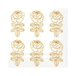 Marimekko Vihkiruusu White / Gold Cocktail Napkins
